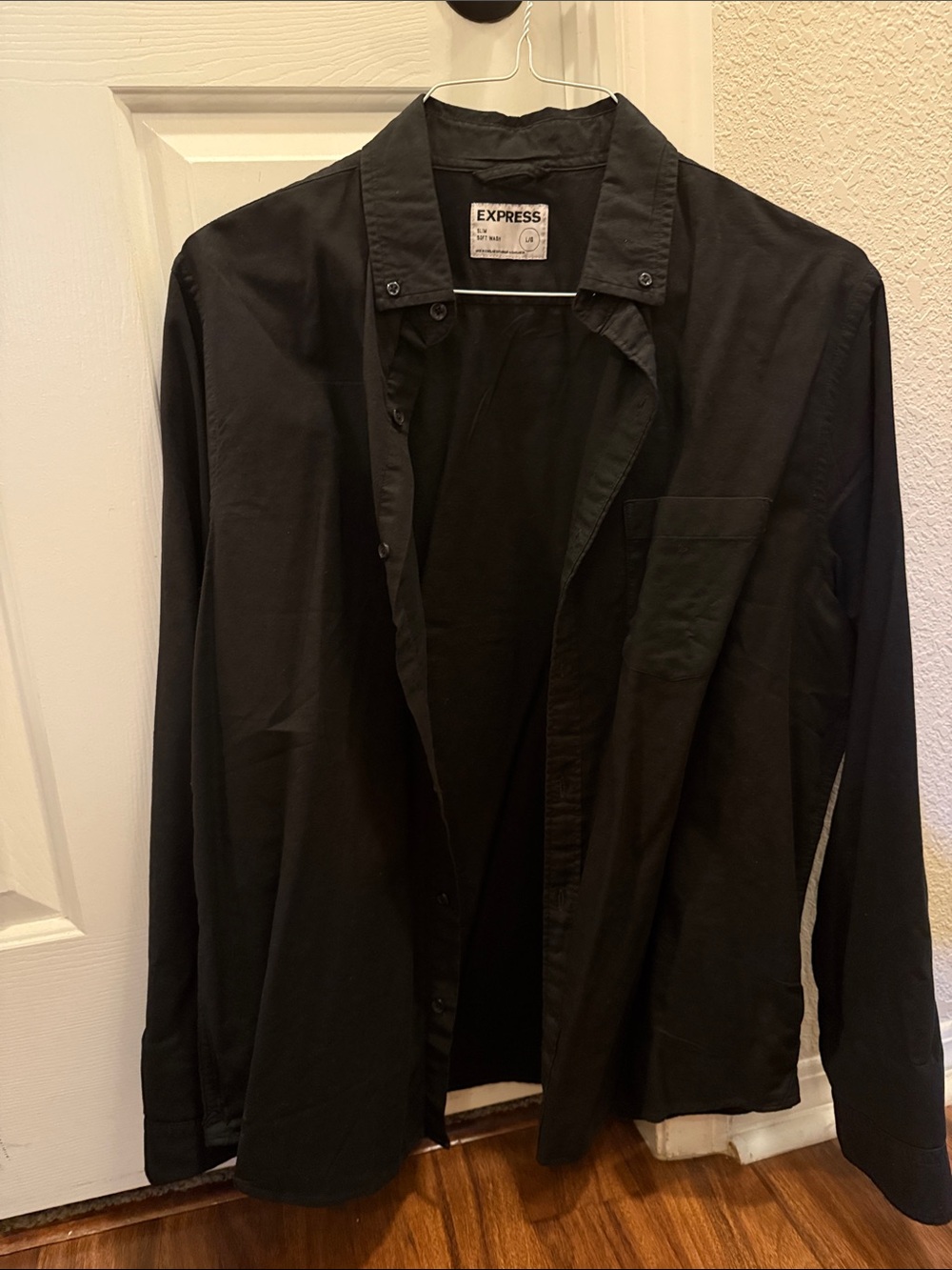 Express Black Men's Lightweight Button-Up Shirt Jacket